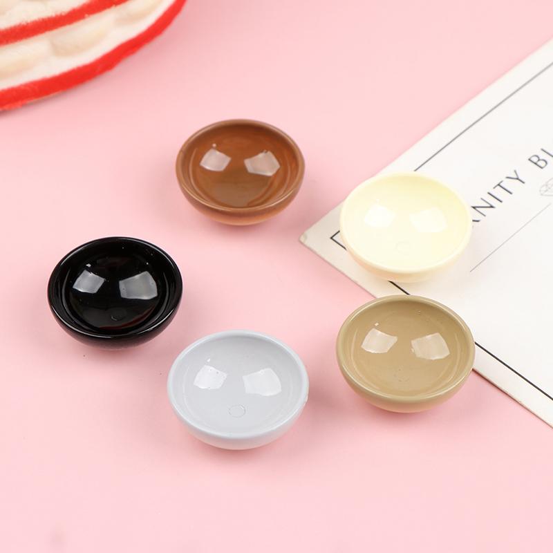 10 peças tigela em miniatura prato redondo escala 1/12 casa de boneca cozinha acessório de jantar