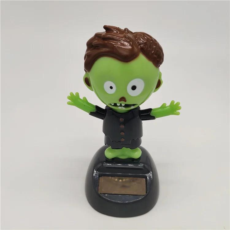 Hot Selling Halloween Solar Creative Swinging Head Doll Car Ornaments Cartoon Ornaments Gifts for Children