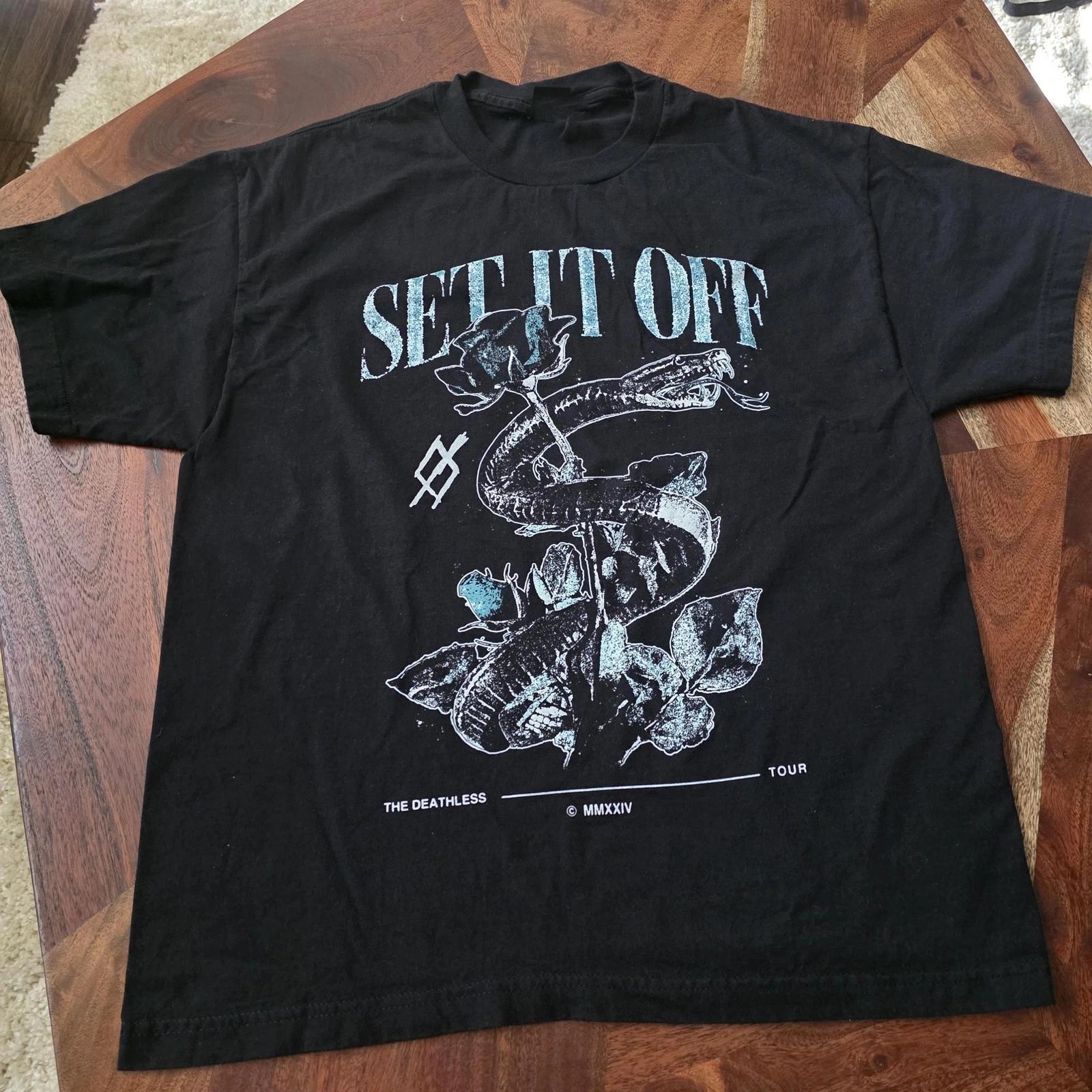

Set It Off Band Deathless Tour Band Snake Rose T-shirt S to 5XL 2F1360 4XL