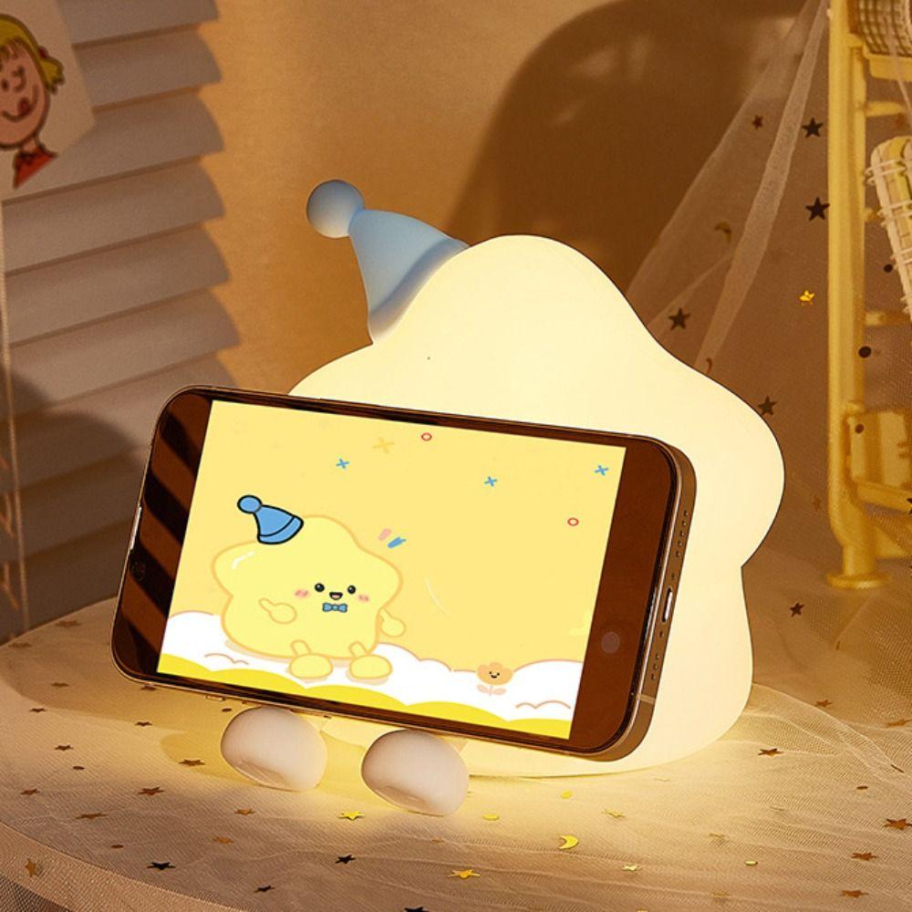 Soft Silicone LED Star Night Light Colorful Light Touch Table Lamp Bedside Light  Kids Room