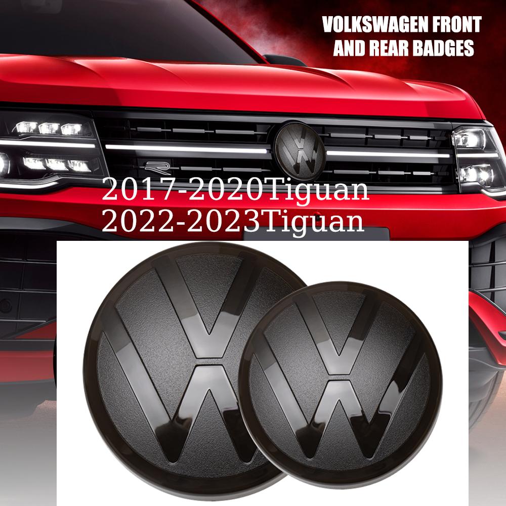 DIG1 1 set ABS Car Front Grill Badges Rear Trunk Emblem Lid Covers Logo Stickers For VW Tiguan 2017-2020 2022-2023 Auto Accessories