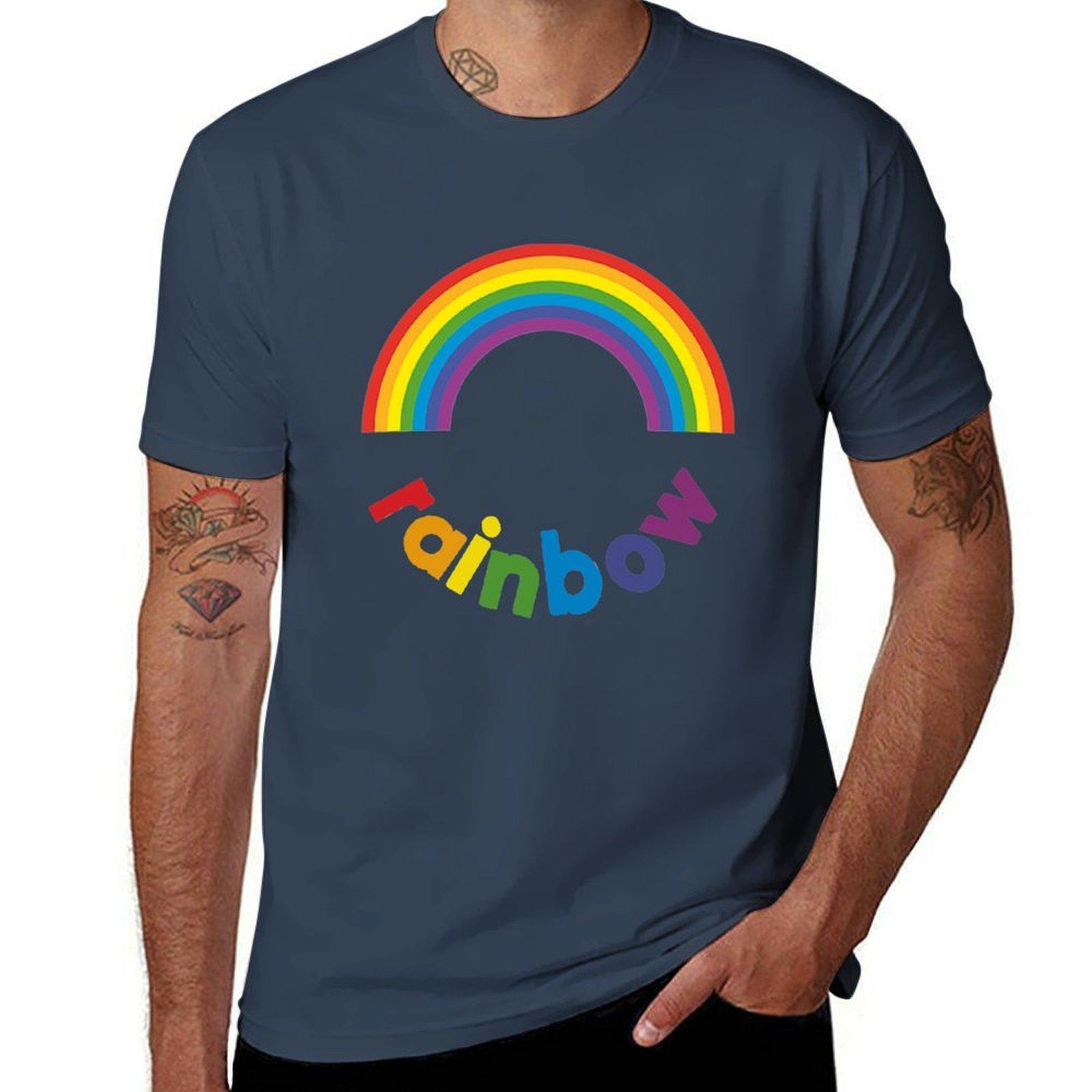 Rainbow Tshirt 3 Tshirt Nonshrink Basic Cotton Tshirt S