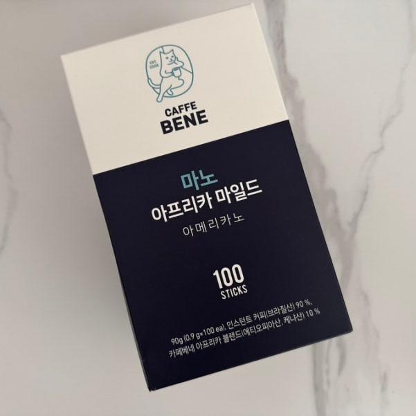 CAFFE BENE Mano African Mild Coffee 0.9 x 100ea / Korean Instant Coffee, Kfood, Authentic Korean Food