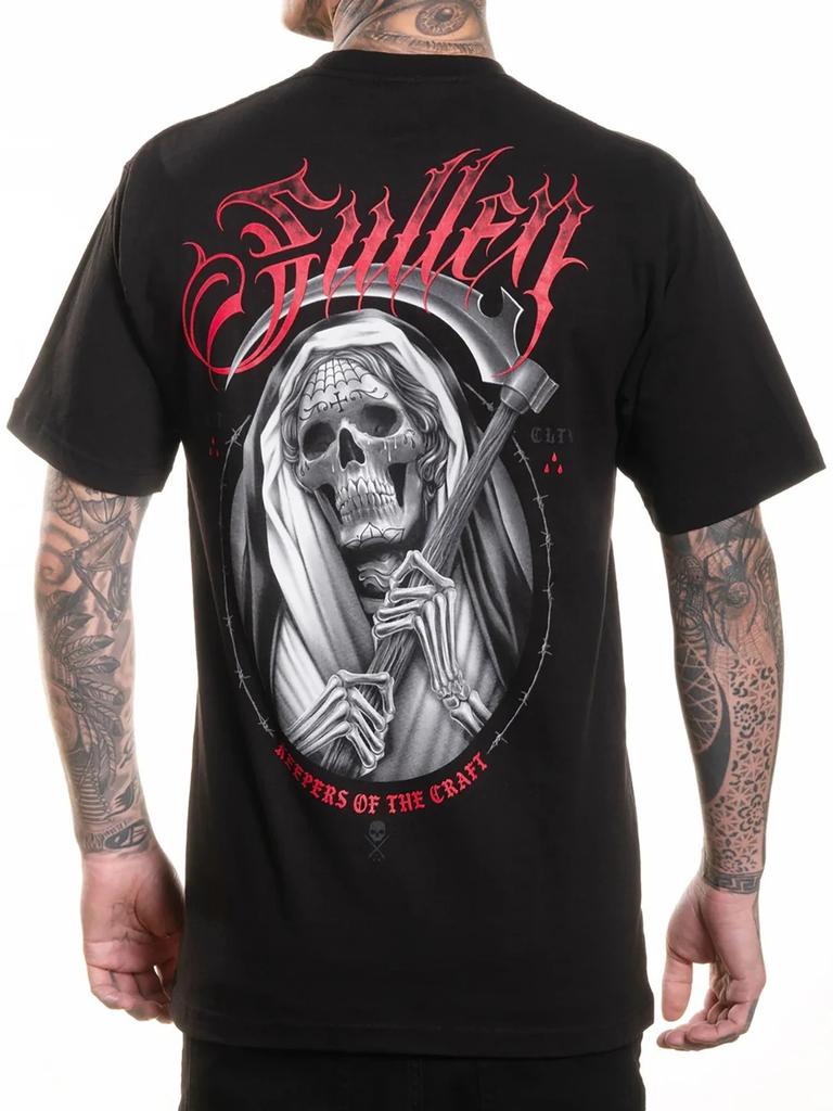 Sullen Men's Muerte Reaper Short Sleeve Standard T-shirt Grim Tattoo Style Tee
