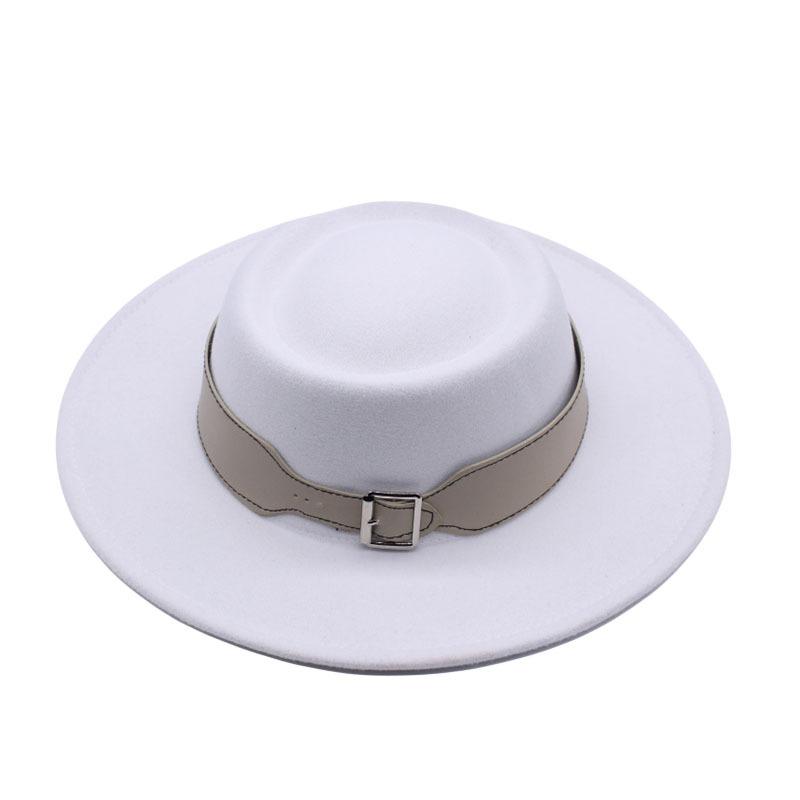 European, American Autumn and Winter Woolen Top Hat Cm Retro British Temperament Big Eaves Jazz Hat Women Felt Hat Korean Street Shot