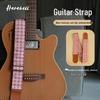 Red Plaid Adjustable Cotton Guitar Strap with Buckle (PO-103)