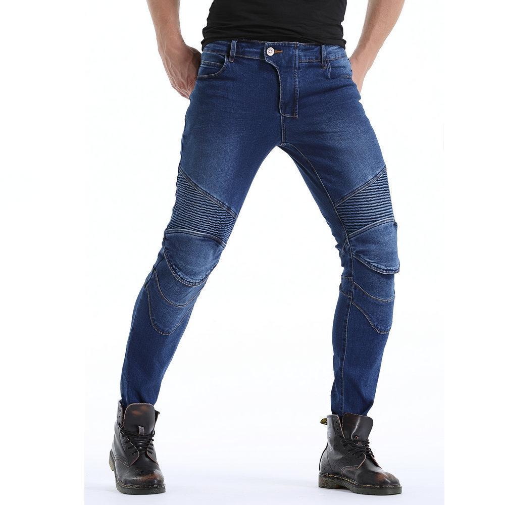 New Product Motorcycle Jeans Men, Four Seasons Locomotive Elastic Anti-drop Cycling Pants, Anti-splashing, Silicone Protective Gear