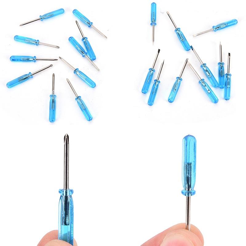 10 st/set Mini skruvmejslar Portabelt öppet reparationsverktyg Platt huvud med slitsar