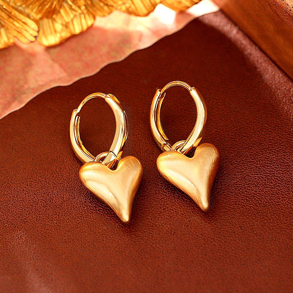 Romantic Heart Dangle Drop Earrings Vintage Aesthetic Detachable Earrings Luxury Chic Autumn Winter Jewelry Gift for Women