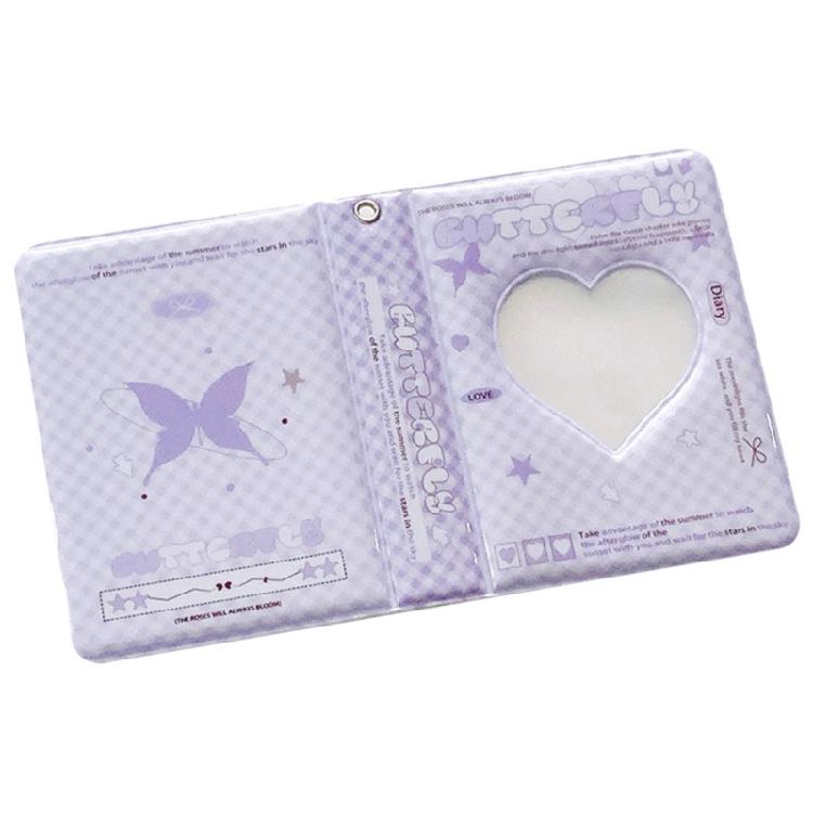 3Inch Mini Photo Card Album Heart Hollowed Styles Cover with 40 Pocket Card Binder Book for Capturing Daily Moment