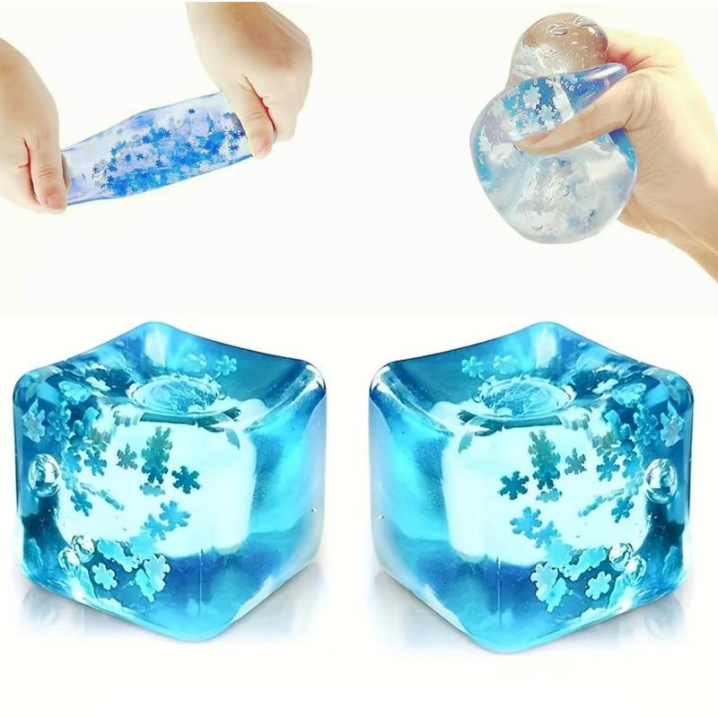 Quetschbarer Schneeflocken-Eiswürfel, langsam aufgehend, sensorisches Fidget-Spielzeug, weiche Eiswürfel, Stressabbau, Quetschspielzeug, Handübung, beruhigendes Werkzeug