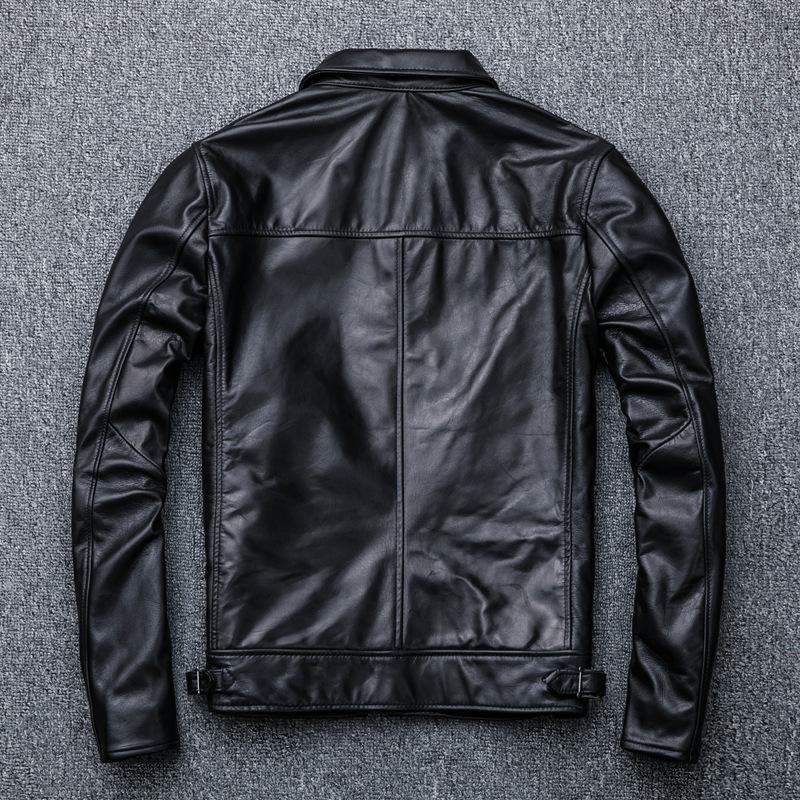 Japanese Slim Leather Jacket Sheepskin Motorcycle Lapel Genuine Leather Leather Jacket Men's Jacket