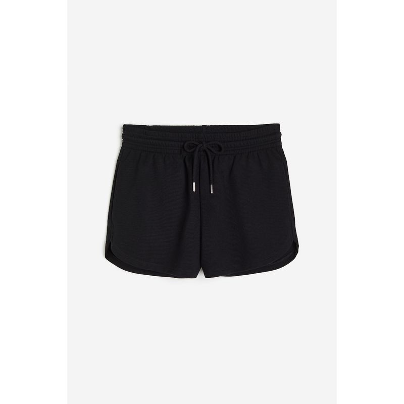 

HM Women s Clothing Short Sweatpants Autumn Casual Plaid Simple and Soft Drawstring Sports Shorts 1152096 Black 155/64