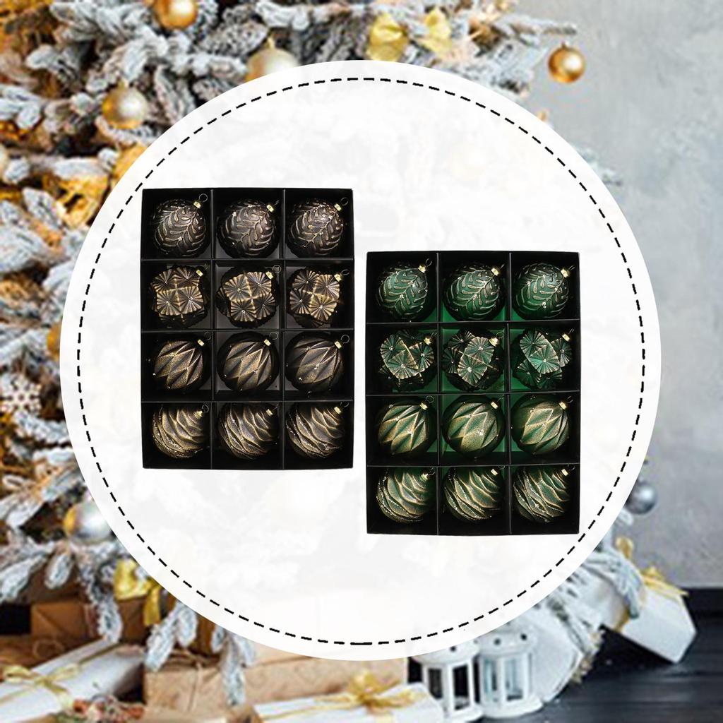 12Pcs Christmas Ball Ornaments Antique Style Christmas Tree Hanging Ornaments Decorative Hanging Baubles for Home Indoor Party