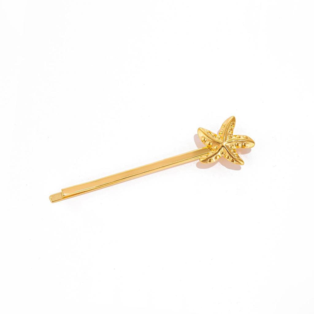 Zinc Alloy Flower and Pearl Hair Clip with Starfish and Shell Design for Women