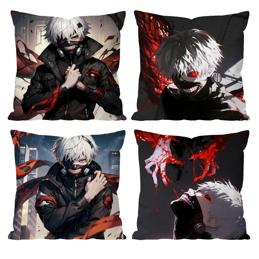 Tokyo G-Ghoul K-Kaneki Ken Cushion Cover Pattern Printed Pillowcase for Living Room Sofa Cushion Cover & Bedroom Decor