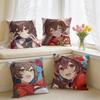 Amber Genshin Game Cushion Cover Short Plush Pillow Case Room Sofa Cushion Covers Home Decor Funda