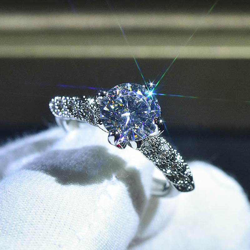 Creative Women Wedding Rings with Red Cubic Zirconia Exquisite Engagement Proposal Rings for Lover New Fashion Jewelry