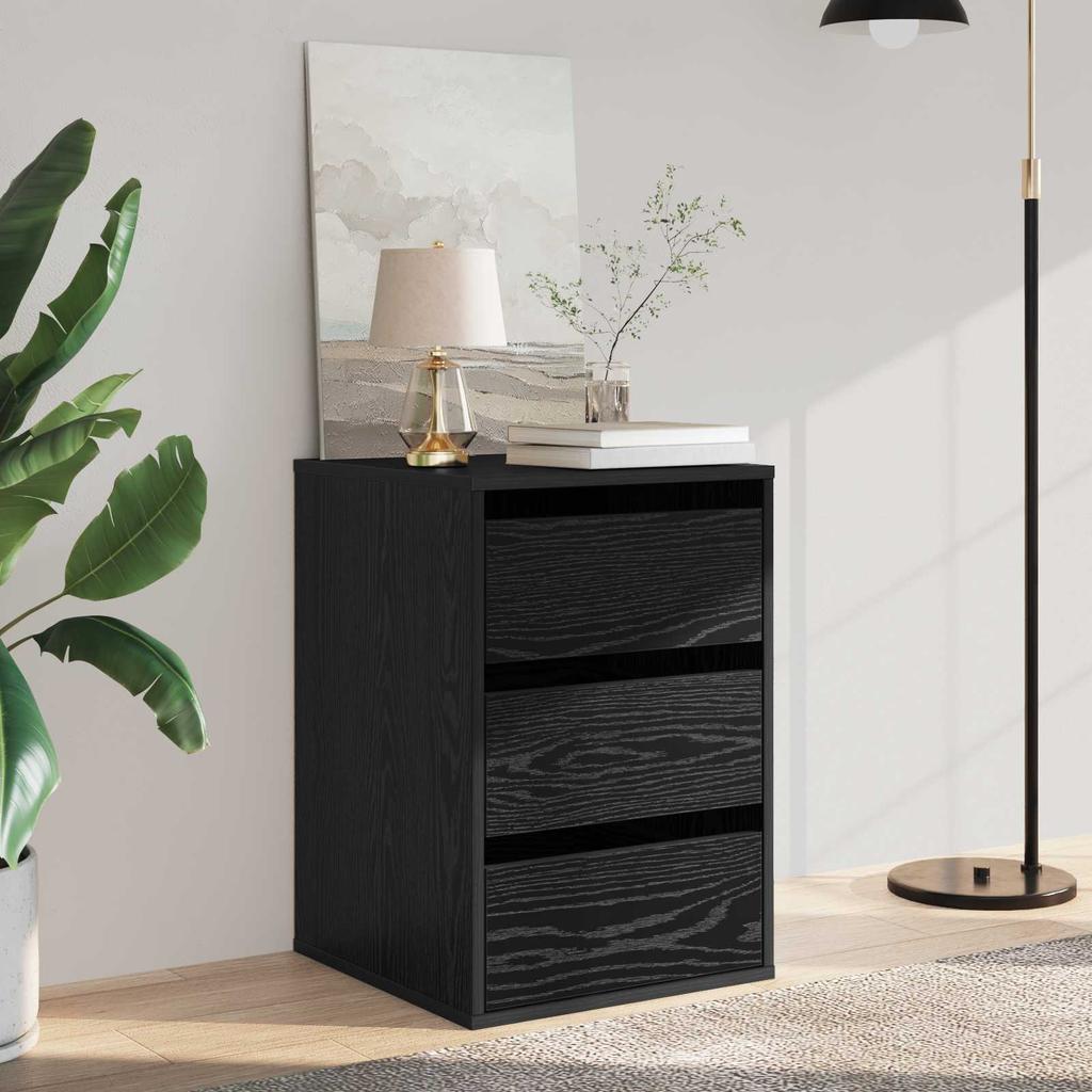 Drawer Cabinet Black Oak Effect 41 x 40 x 58 cm