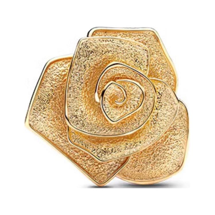 Pandora Solid Color Rose Design Gold Plated Pendant Women jewelry 763675C00 Box