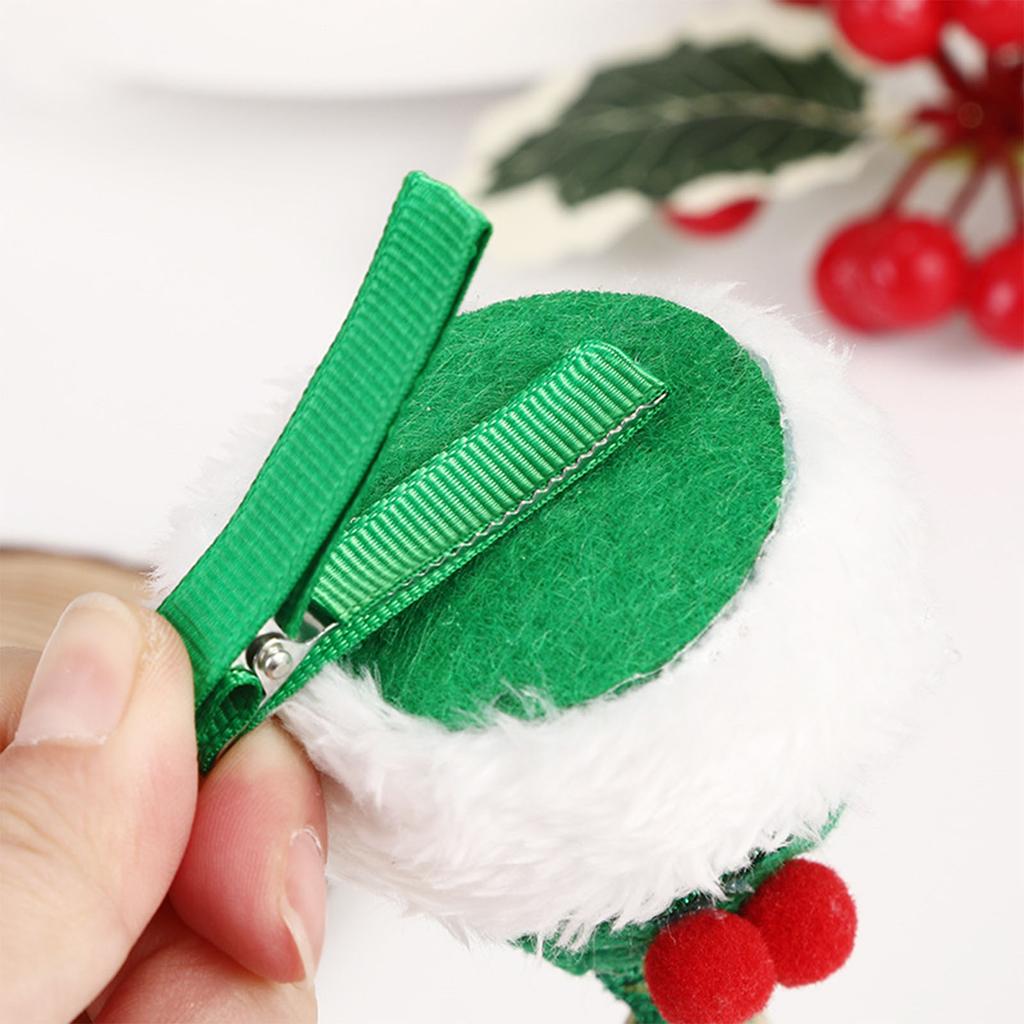 Mini Christmas Hat Shape Hairpins Hot Girls Punk Duckbill Hair Clip Festival Ponytail Bangs Hair Clip for Cosplay Santa
