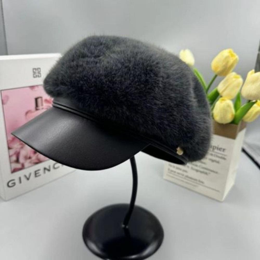 Dopamine Fashion Versatile Imitation Mink Winter Hat Internet Celebrity Ins Warm Autumn and Winter Big Head Beret
