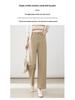 Autumn 2025 Women's High-Waisted Cotton Slimming Straight-Leg Trousers - Chic and Casual Style.