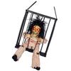Scary Skull Cage Prisoner Haunted House Decor Spooky Hanging Ghost Screaming All Hallow Day Prop with Motion Sensor Z248 Bloody Clothes