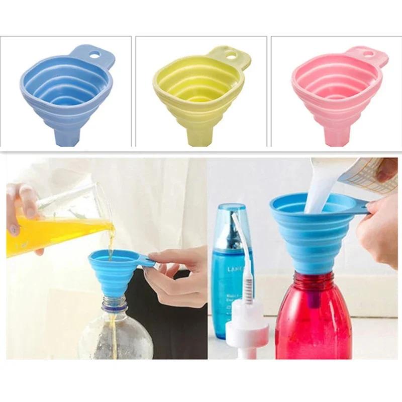 Foldable and Telescopic Long Neck Funnel, Food Grade Silicone Gel, High Quality, Liquid Filling Kitchen Tools, Dropship