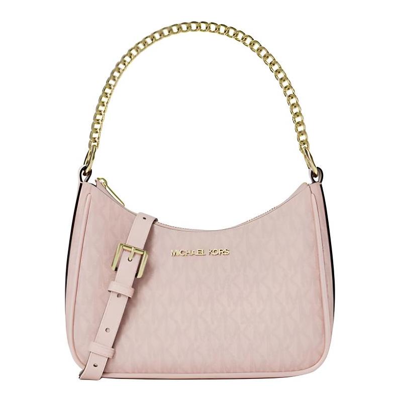 MICHAEL KORS Jet Set Small Signature Coated Canvas + Polyester + PU Crossbody Bag Small Women s Powder Blush красный