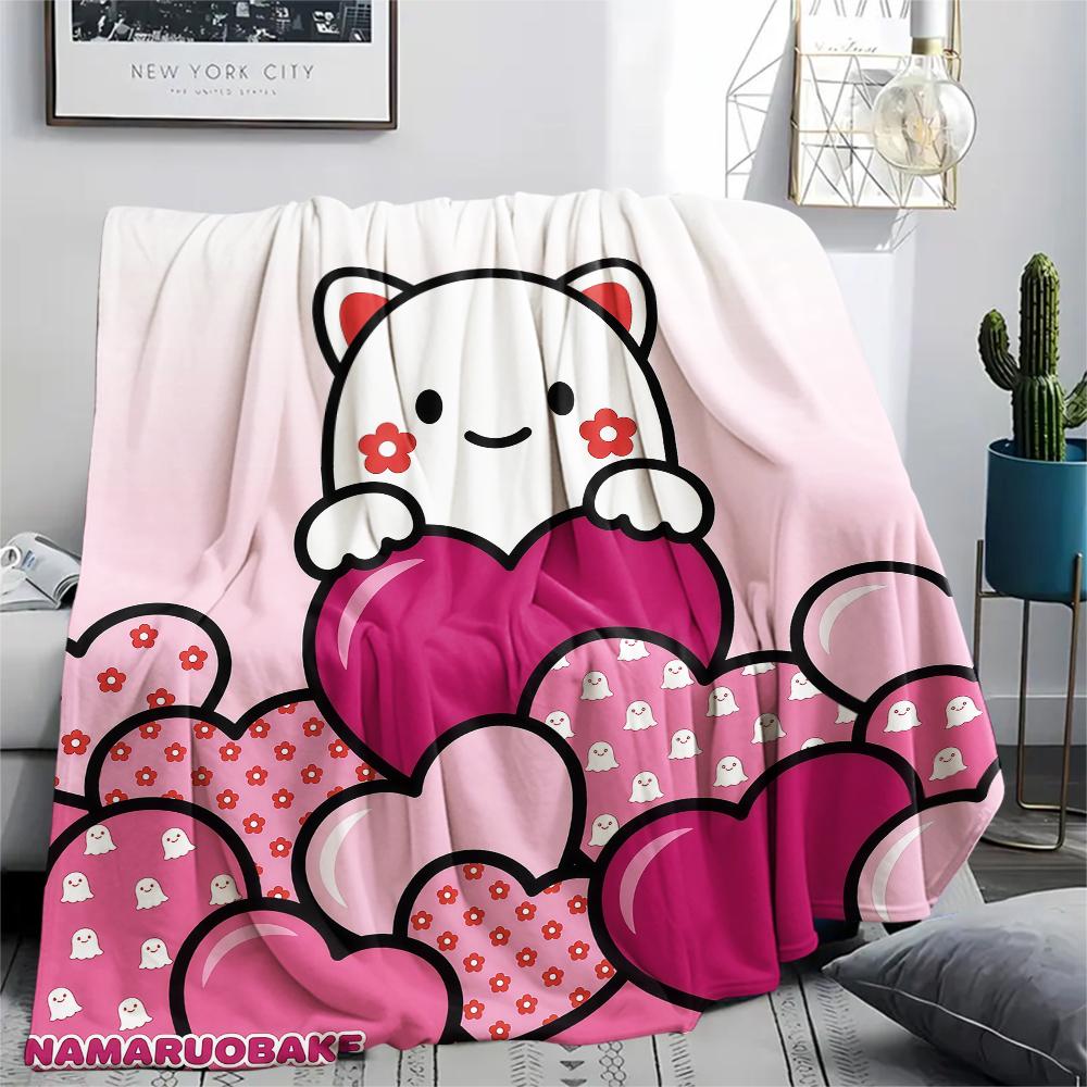 1PC Hello Kitty Cartoon Print Flannel Blanket, High quality All Seasons, Home Decor, Warmth and Comfort, Perfect for Christmas Gifts