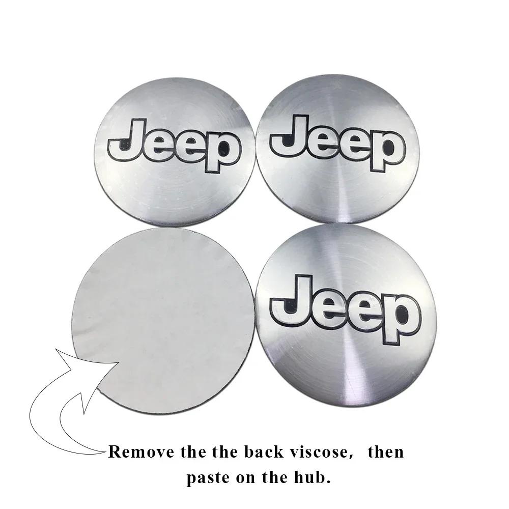 4pcs Car Wheel Hub Center Stickers for Jeep Grand Commander Cherokee Patriot Wrangler Grand Cherokee Renegade Liberty Decoration