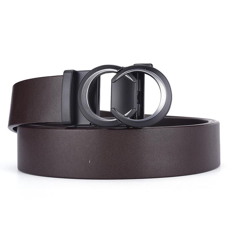 High-End First-Layer Cowhide Belt Men'S Belt Automatic Buckle Pure Cowhide Simple Casual Business Men'S Belt