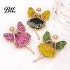 Dancer Girl Lapel Pin Sparkling Rhinstone Ballet Fairy Brooch, Winged Alloy Metal Bag Pin, Women Jewelry Accessories for Suit Dress Coat Scarf