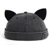 Słodki słodki koci kapelusz z uszami bez ronda Osobowość Swobodny Jednolity kolor Czapka Beanie Bawełna Oddychająca Prana Stara Czapka Beanie Unisex