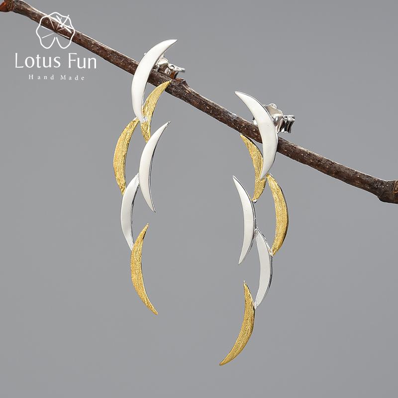 

Lotus Fun Винтаж Солнечное Затмение Необычные Креативные Лунные Висячие Серьги Для Женщин Подарок Настоящее Стерлинговое Серебро 925 Пробы Дизайнерские Ювелирные Изделия