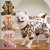 Dog Clothes Autumn and Winter French Bucket Fleece Clothes Winter Teddy Bear Pet Cat Clothing Supplies Warm Leopard Print Dinosaurs