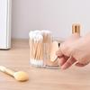Transparent Bathroom Storage Container Qtip Holder With Dual Compartments - Clear Cotton Swab And Cotton Balls Organizer -