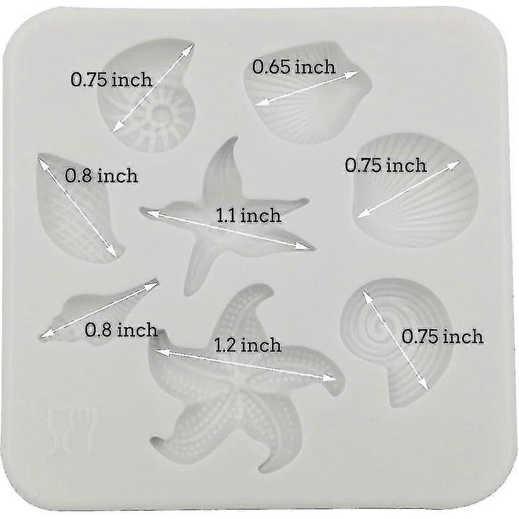 Marine Fondant Silicone Molds, Starfish,conch,seashells Silicone Cake Fondant Baking Molds Chocolate Candy Baking Tool For Wedding Birthday Party Cake