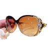 Sunglasses Women Sticker Diamond Decorative Sun Glasses Women Anti-reflective UV400 Gradual Change Color Outdoor Sunglasses