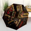 1pc Audio nostalgia Automatic Open/Close Umbrella Compact Folding Umbrella, All-Season Portable Umbrella for Women/Men F1124258