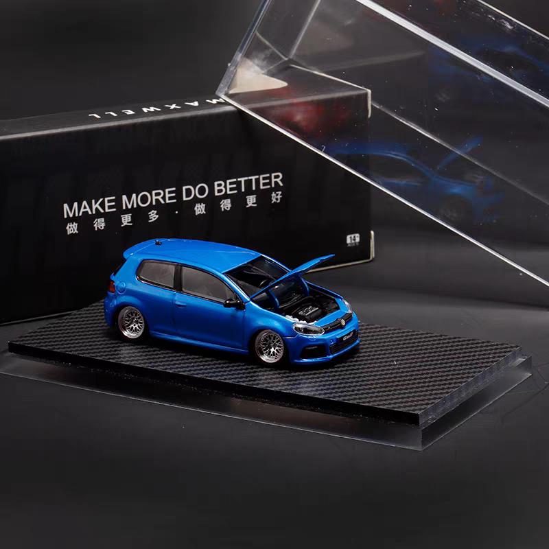 RUNTB1 Maxwell 1:64 VW Golf R GTI MK6 6th Gen Show Edition Fin Diecast Alloy Model Car High Simulation Collectible Vehicle Perfect Gift