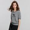Chuyu Katze Jacquard Strick T-Shirt