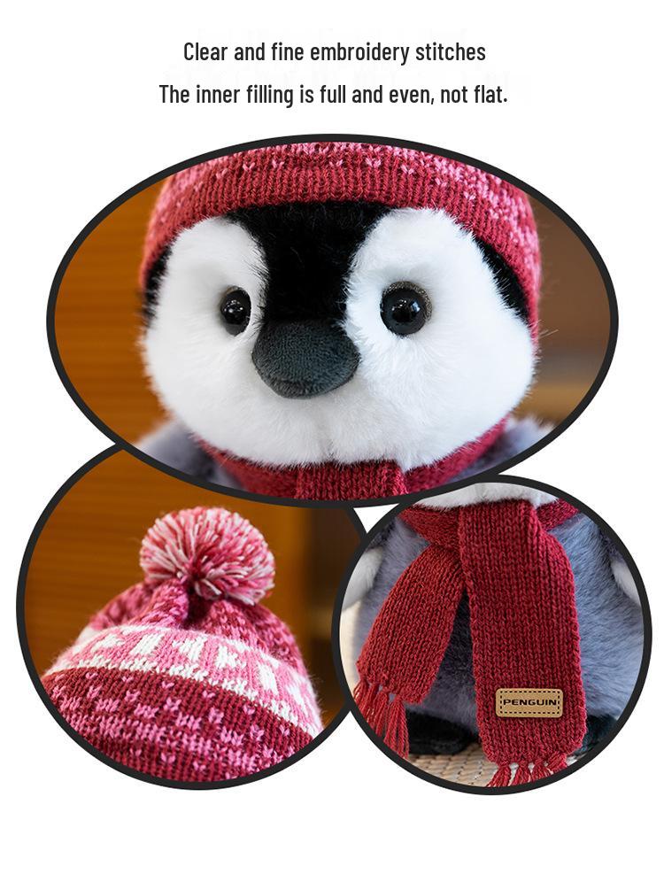 Children's Penguin Doll Companion - Cute Plush Toy & Soothing Gift with Scarf and Hat