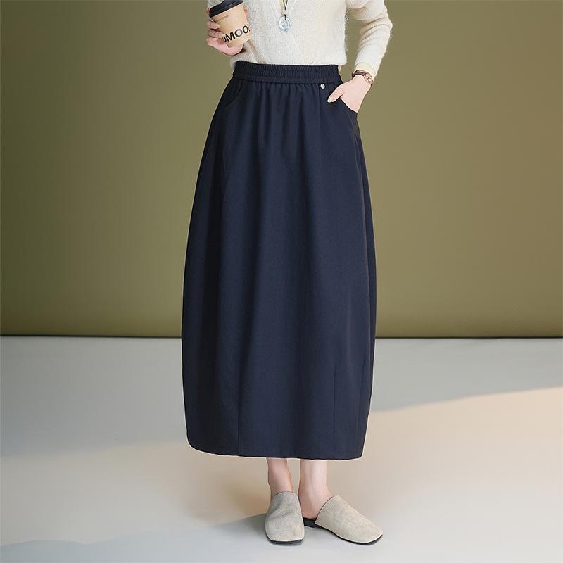 Autumn High Waist Lantern Skirt - Slim Fit, Elastic, Versatile Casual Half Skirt