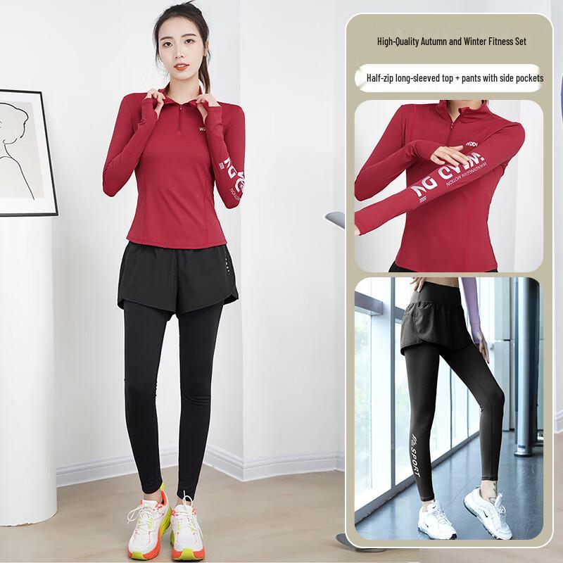 WEZHO Quick-Dry Long Sleeve Fitness Sports Set
