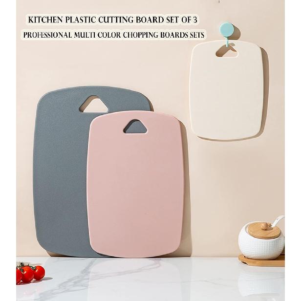 Cutting Boards for Kitchen,Plastic Cutting Board Set of 3, Thick Chopping Boards for Meat, Veggies, Fruits, with Easy Grip Handle,Dishwasher Safe