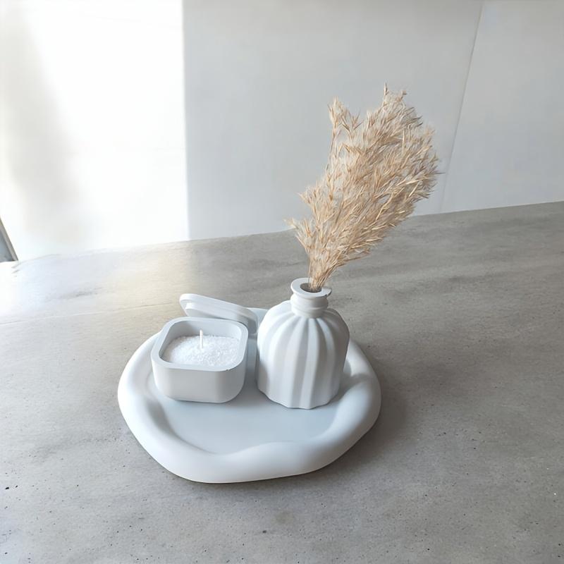 3pcs Silicone Storage Molds for DIY Epoxy Resin Handmade Plaster Concrete Cement Crafts Candle Holder Molds Home Decor