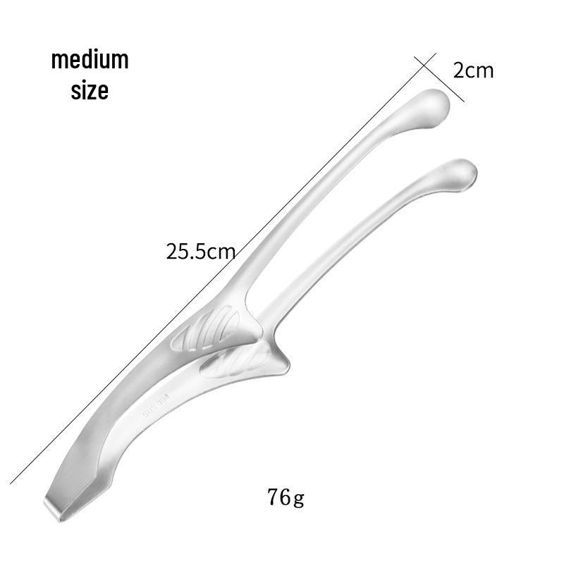 Retro Korean Style 304 Stainless Steel BBQ Grill Tongs with Round and Sharp Heads for Self-Service Restaurants