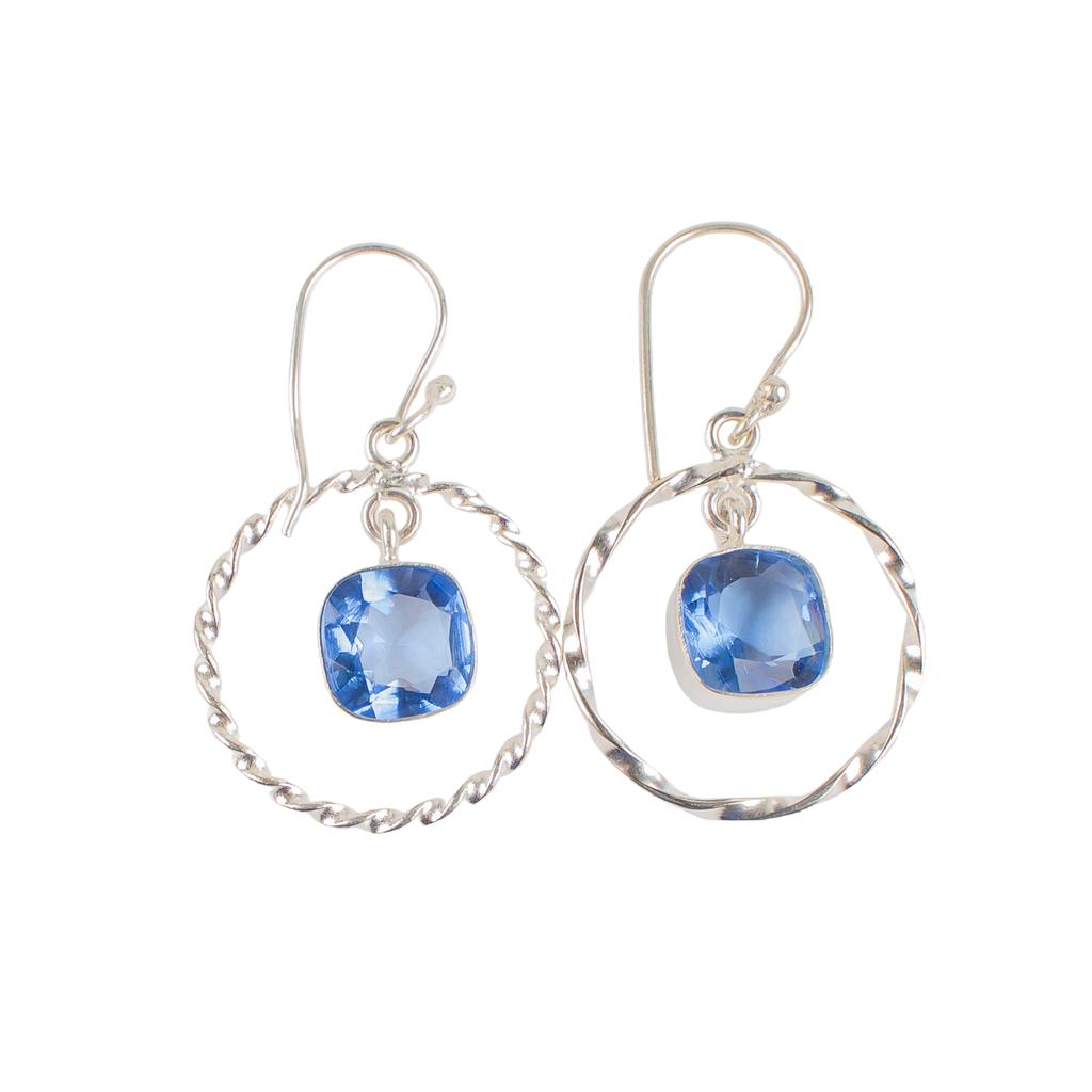 Tanzanite Gemstone 925 Sterling Silver Women's Jewelry Handmade Earrings 1.60" EE-60-2